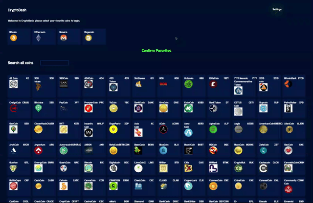 Cryptocurrency Dashboard